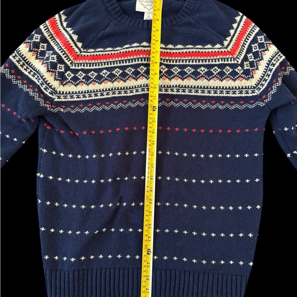 St. John's Bay Crewneck Sweater in Blue and Red with Nordic Design - Picture 4 of 6